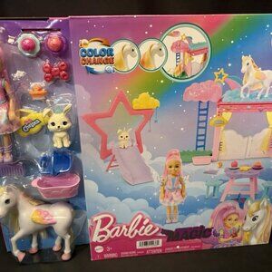 Barbie A Touch of Magic Chelsea Doll Playset with Baby Pegasus Color Change